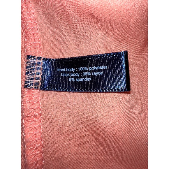 Peach Fuzz Eloquii PLUS 14W Drape Cowl Neck Tank TOP Faux Silk Blouse Shell 1X - Picture 8 of 8